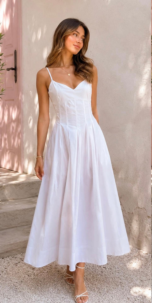 Vestido de tirantes blanco #11939￼