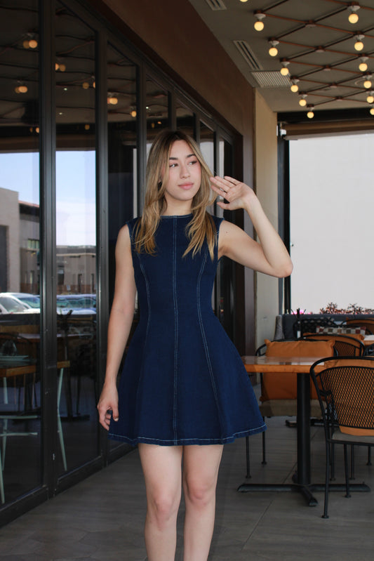 Vestido mezclilla oscura corto (corte A) #11276