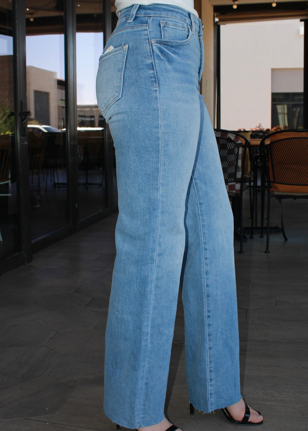 Jeans azul claros rectos sin bastilla #11302