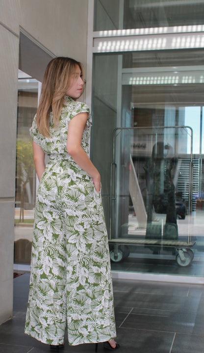 Set estampado de hojas verde #11183