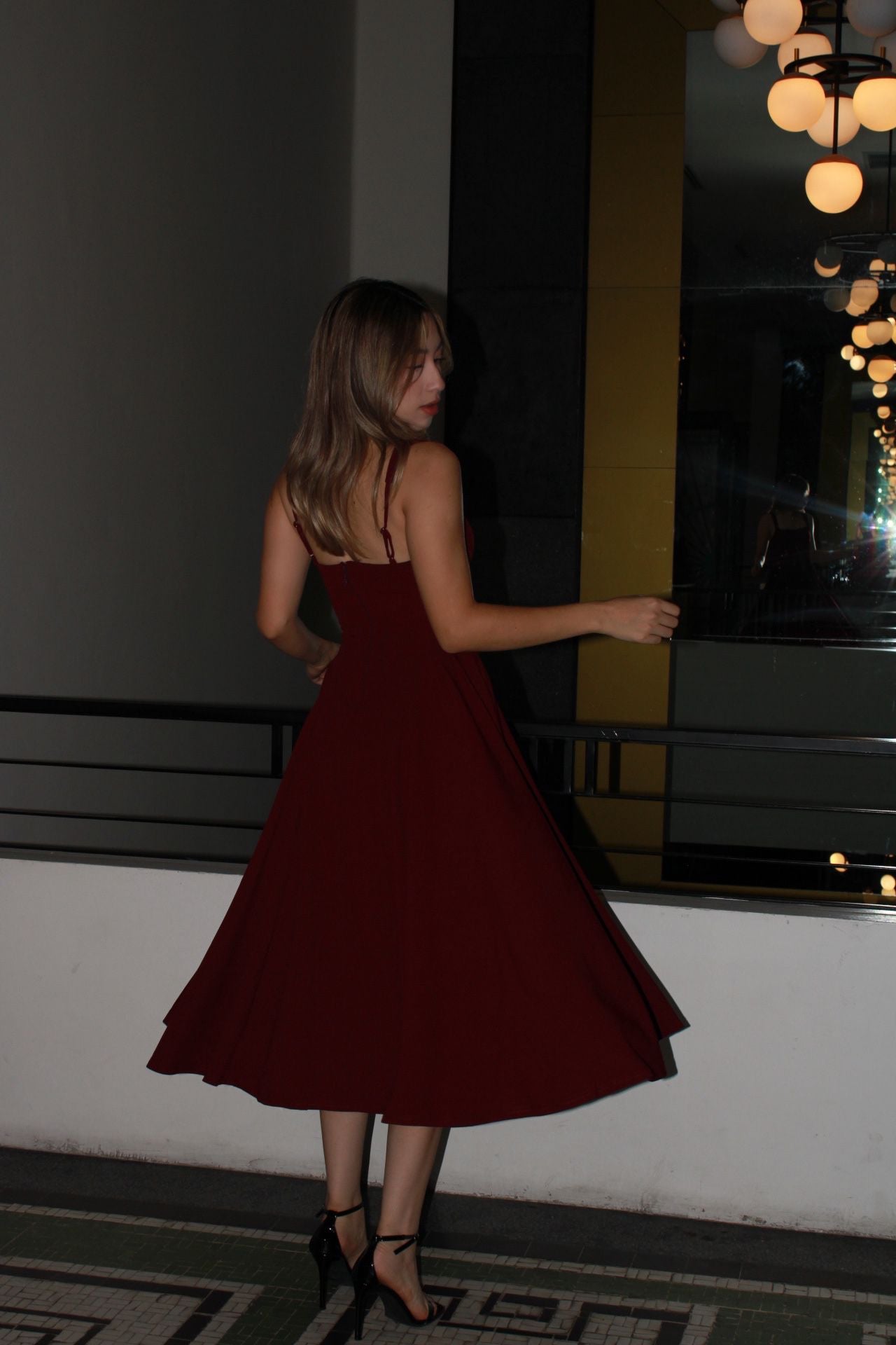 Vestido, guinda, Midi ￼#11392