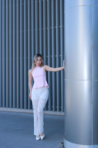 Blusa rosa con moños #10952