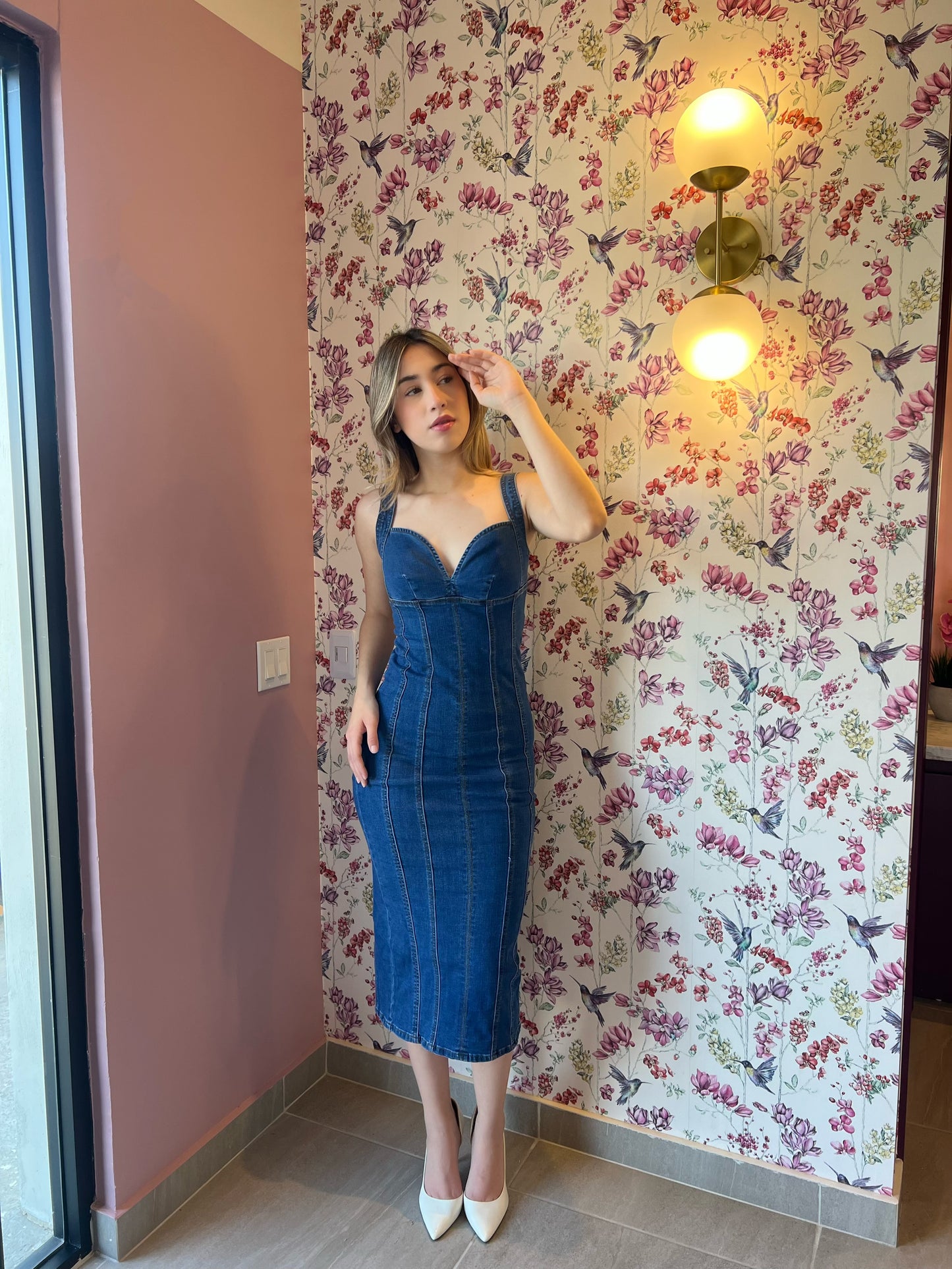 Vestido de mezclilla midi #10928