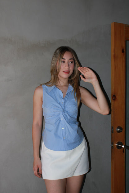 Camisa sin manga con nudo #11053