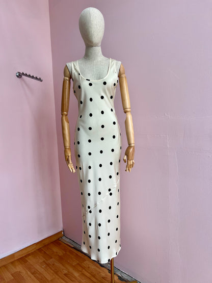 Vestido blanco, polka Dots #11931￼