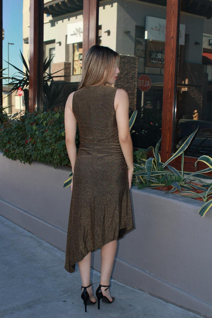 Vestido dorado, Midi #11653￼