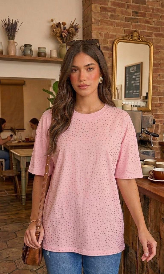 Blusa rosa de brillos #11929￼