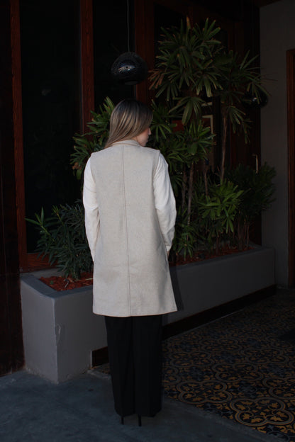 Chaleco crema largo #11552