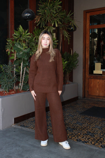 Conjunto de Pans café tejido #11540