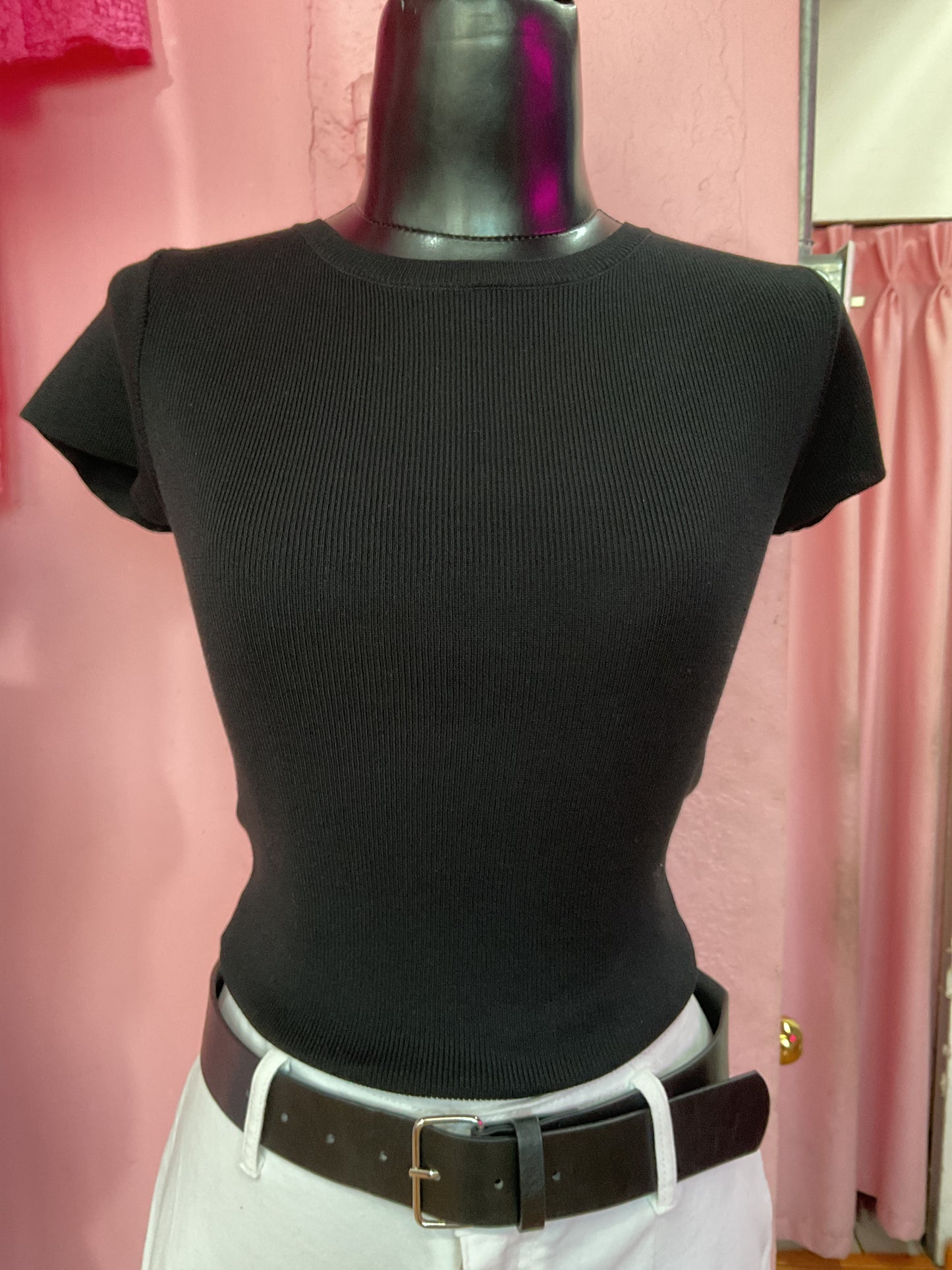 Blusa negra tela tipo suéter #11723