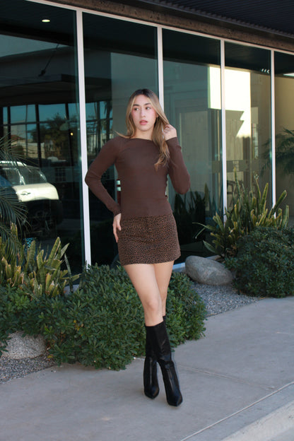 Blusa, café, tejida, espalda, descubierta #11598￼