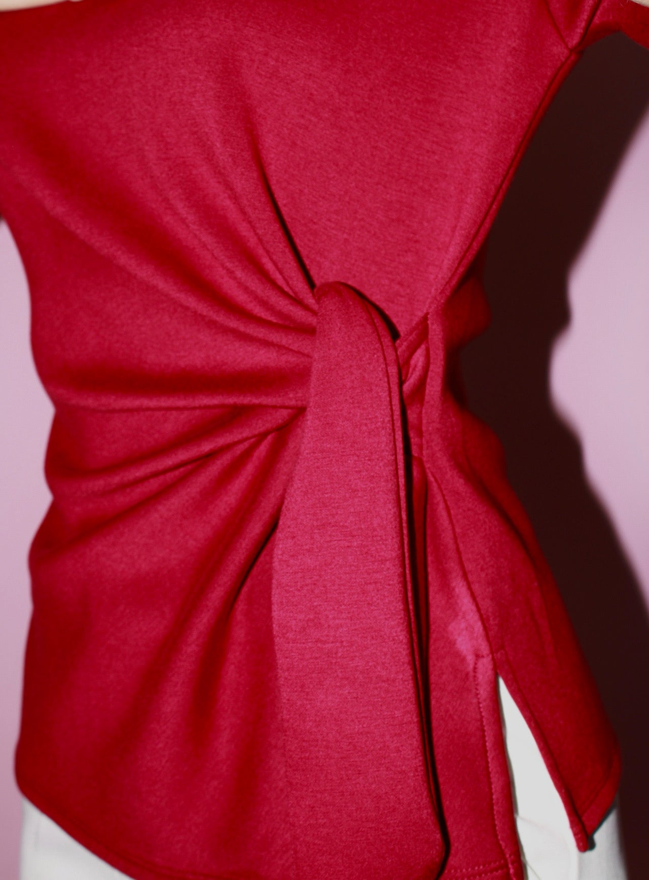 Camisa guinda con nudo ￼#11388
