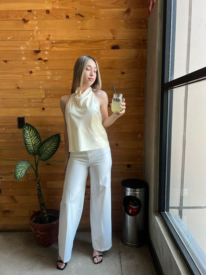 Pantalón blanco con cinto #11829￼
