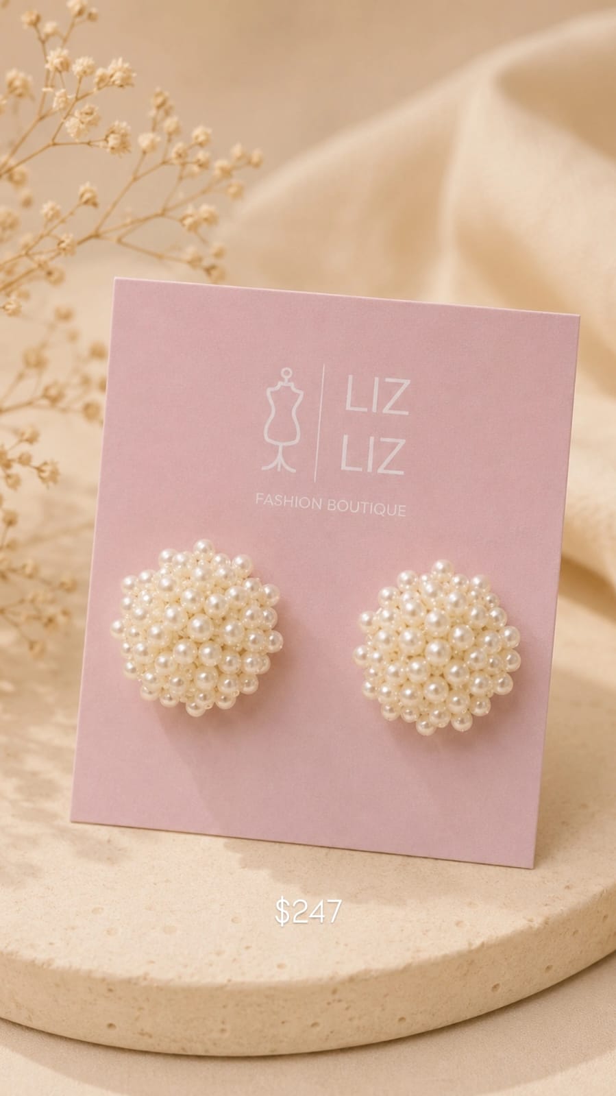 Aretes perlitas color aperlado #12A