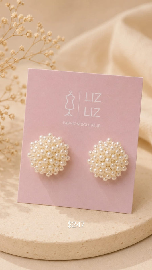 Aretes perlitas color aperlado #12A