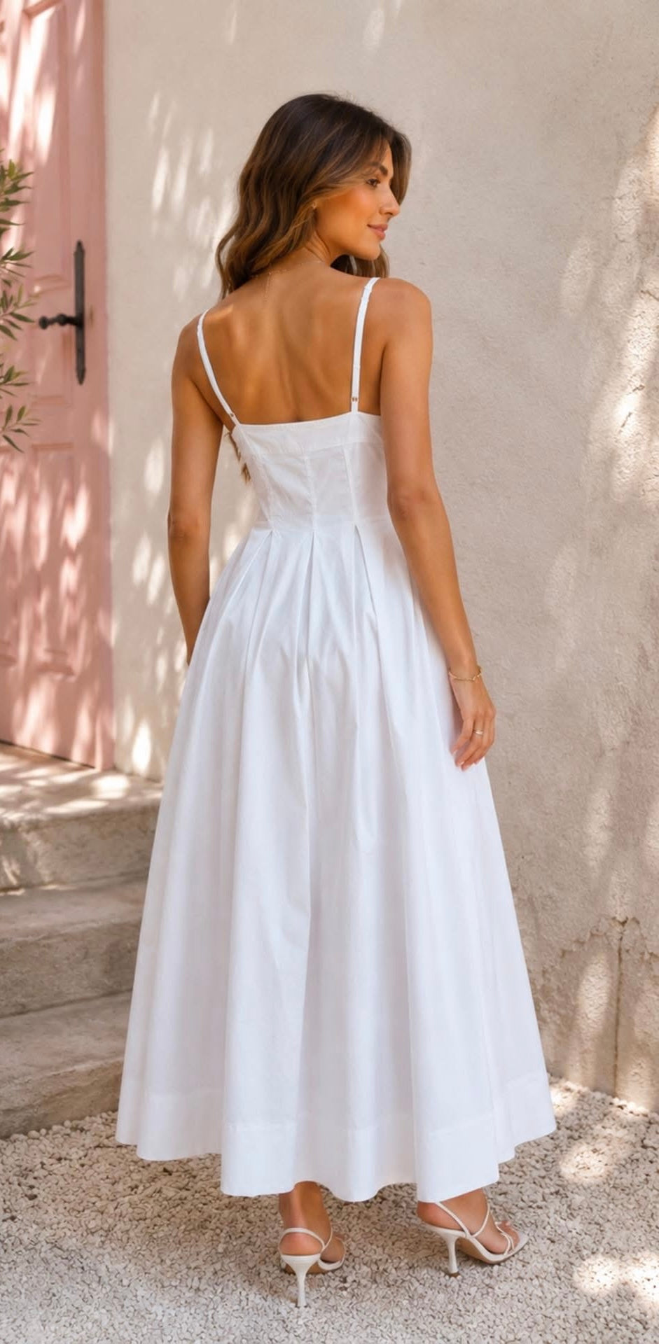 Vestido de tirantes blanco #11939￼