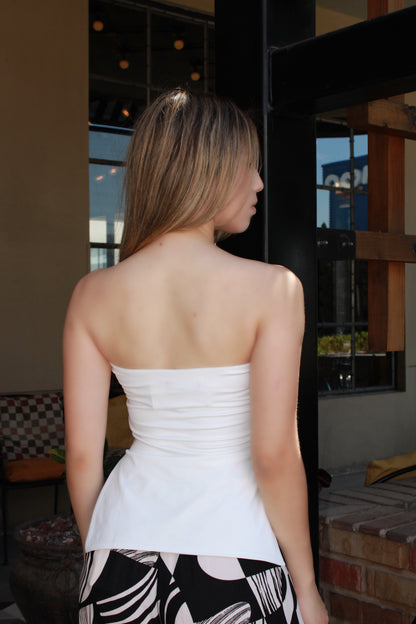 Top blanco strapless #11272