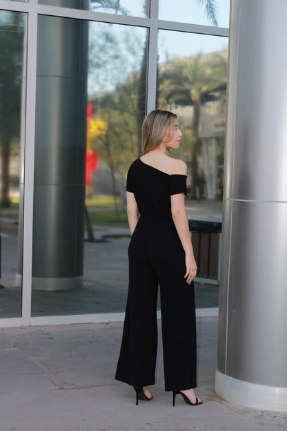Jumpsuit negro asimétrico #11109