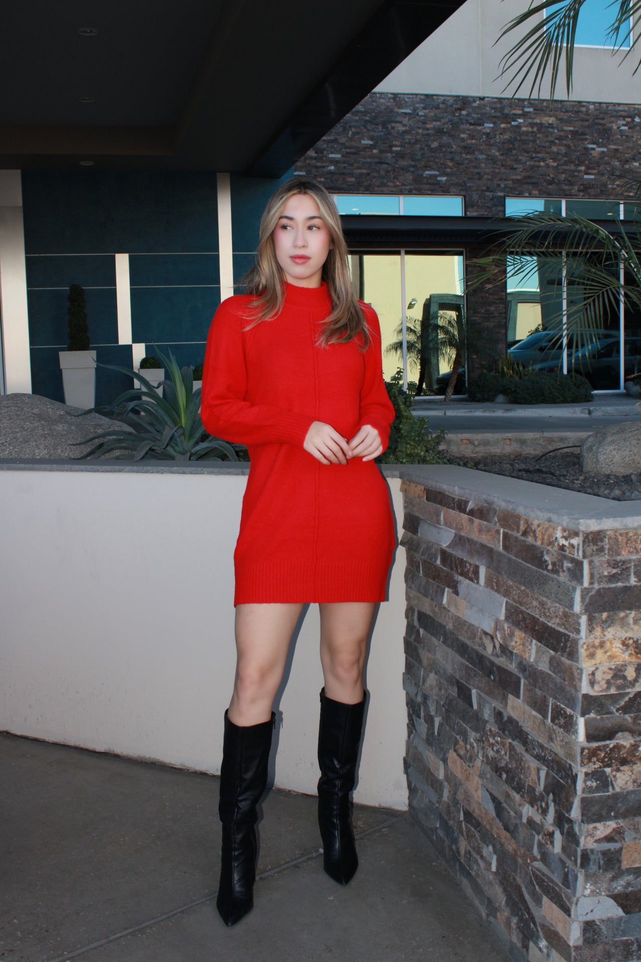 Suéter, vestido, rojo #11703￼