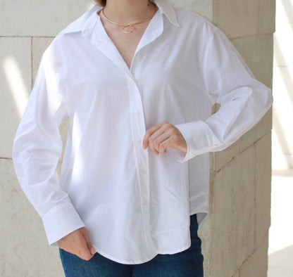 Camisa blanca de botones #10106