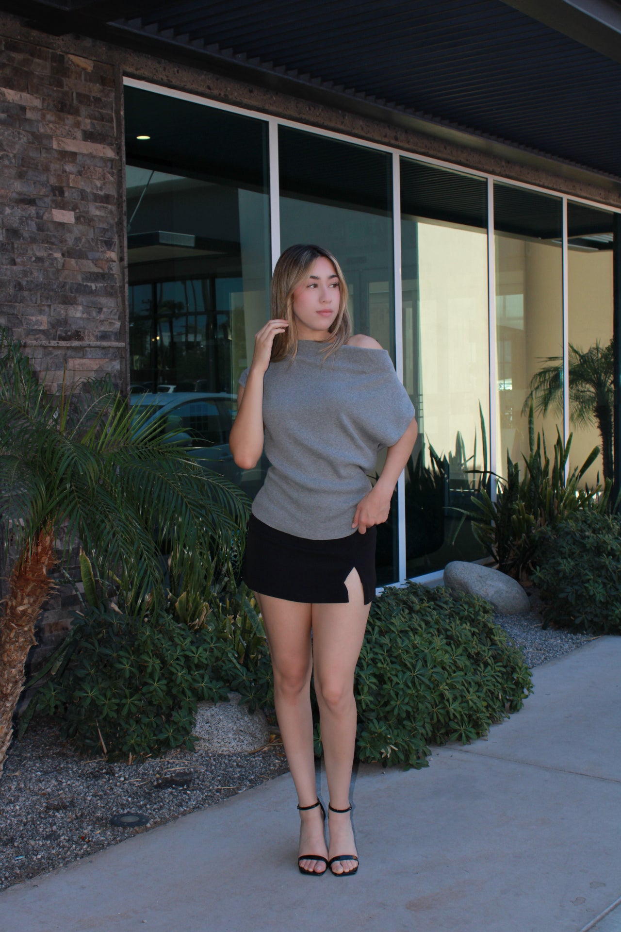 Blusa gris ￼#11404