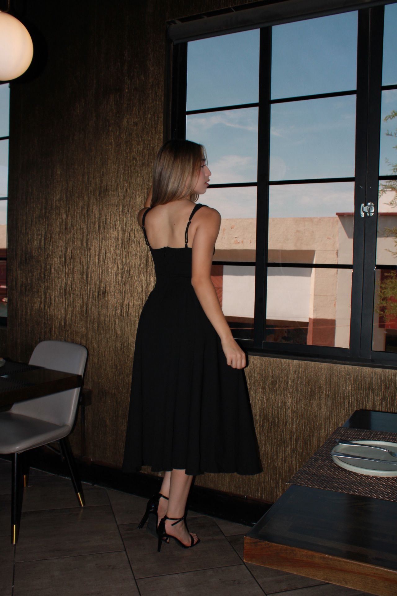 Vestido negro, Midi ￼#11391