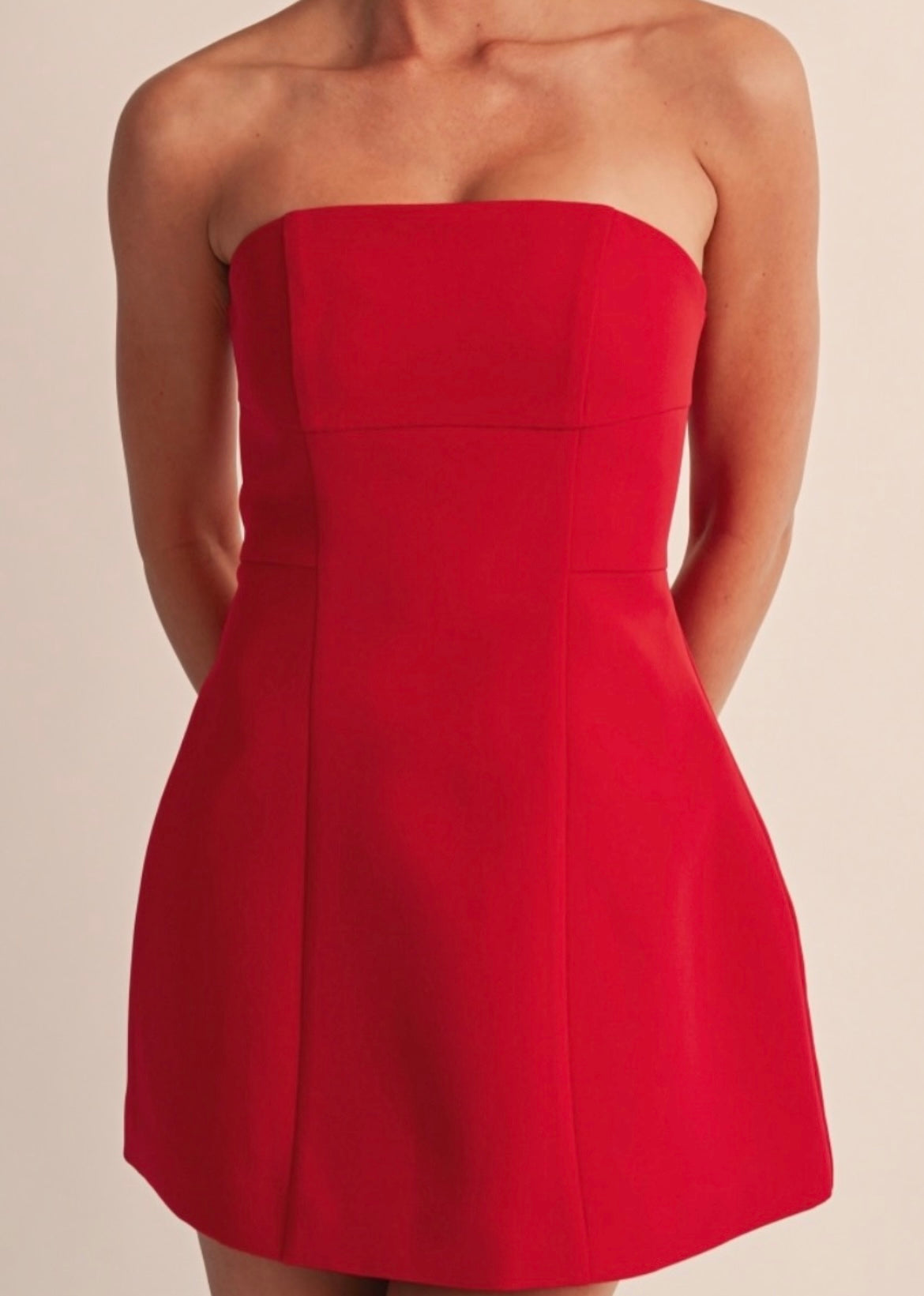 Vestido rojo straple corto #12005