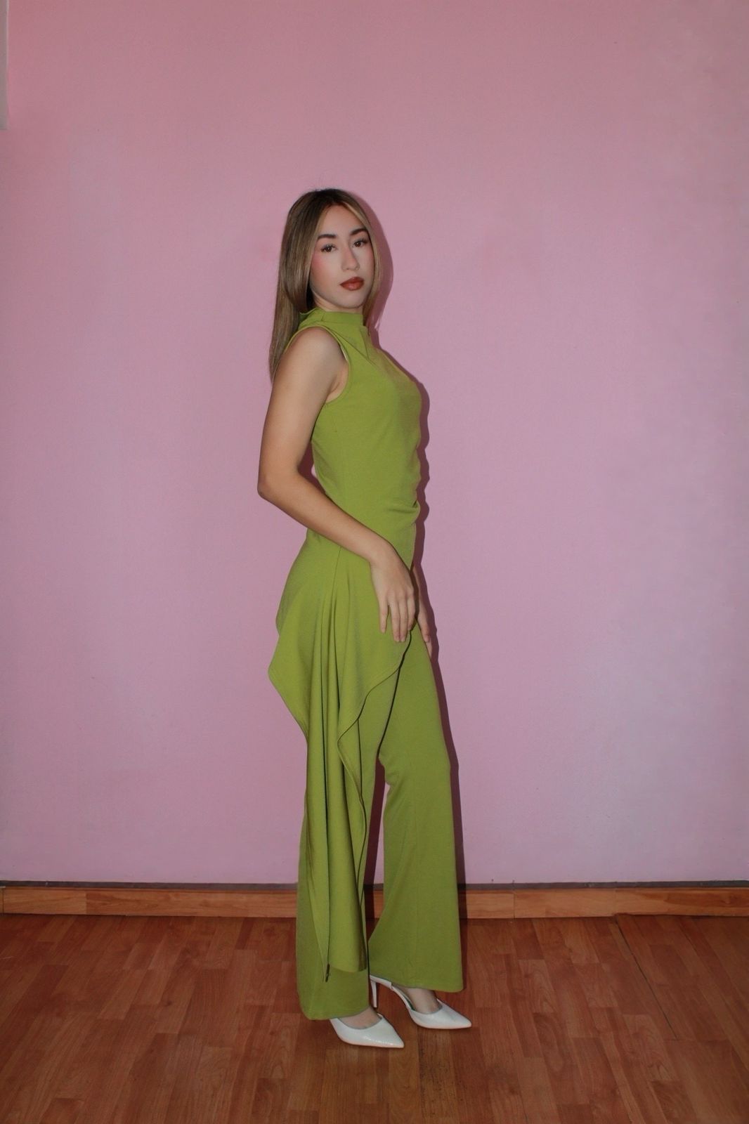 Conjunto verde, blusas, simétrica y pantalón #11770￼