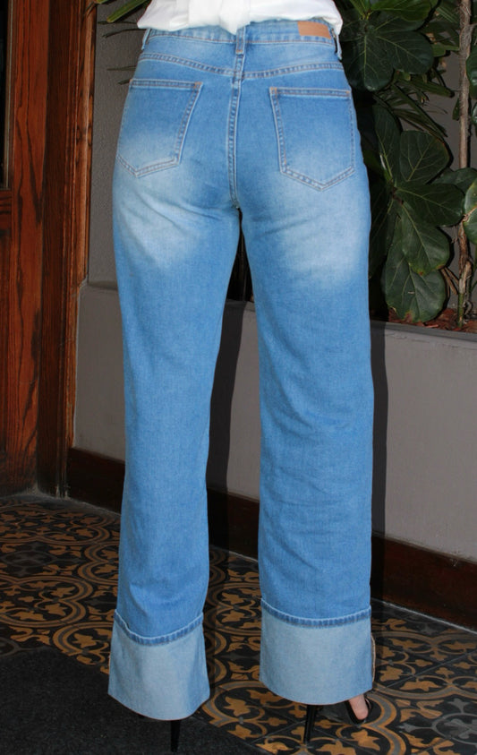 Jeans azul claro c dobles #11453