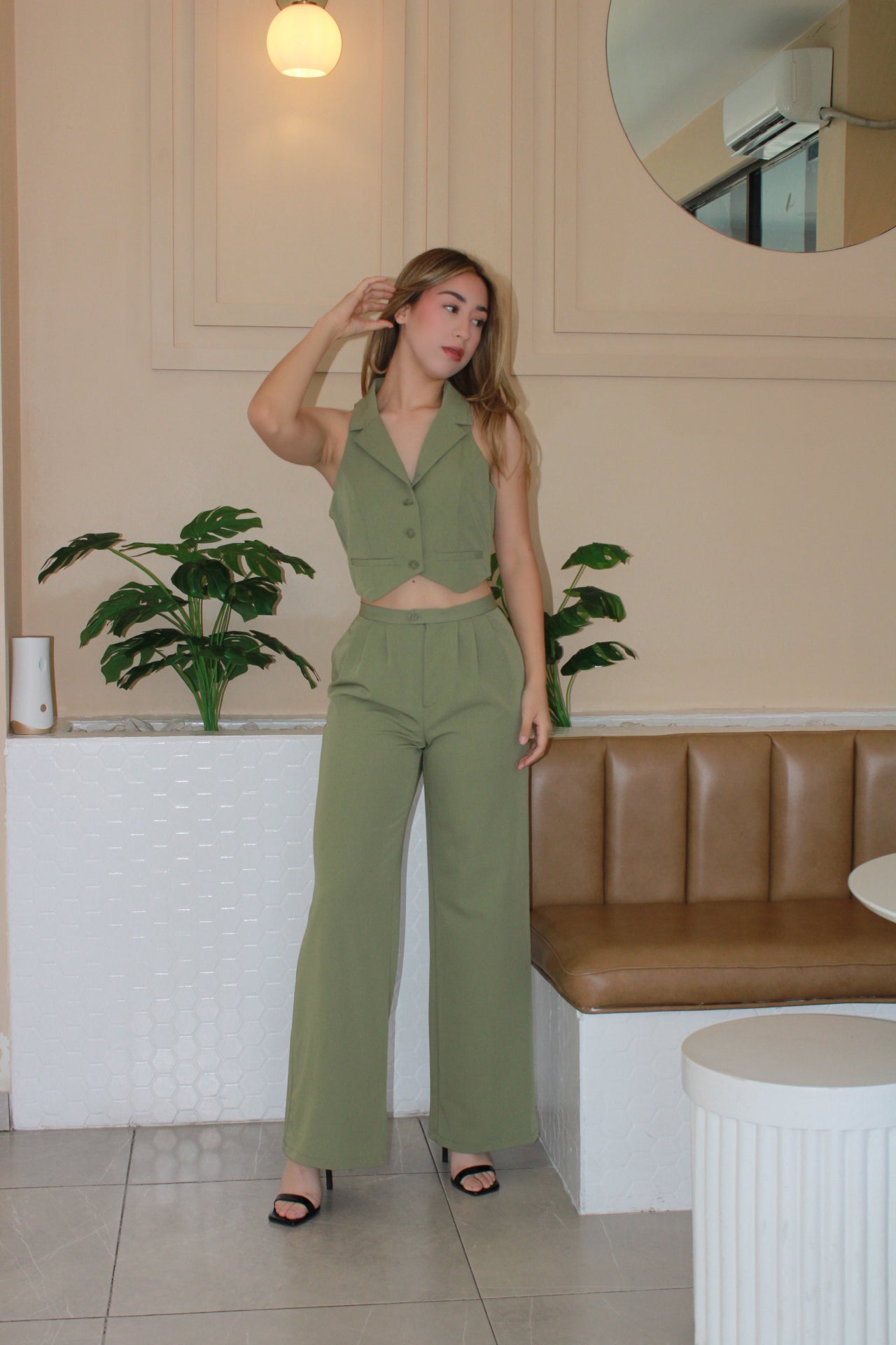 Set verde de chaleco y pantalón #11332
