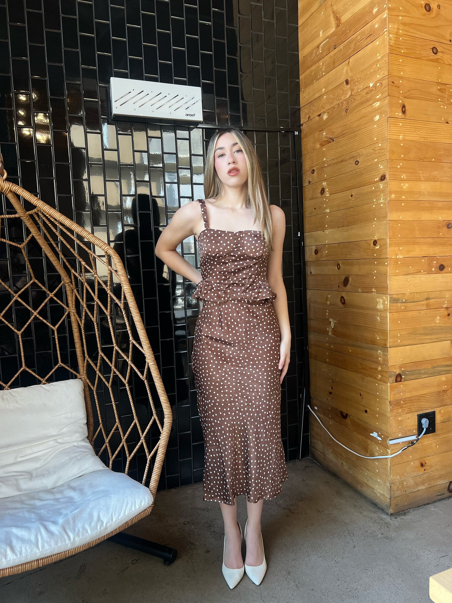 Conjunto por falda y Top café #11851￼