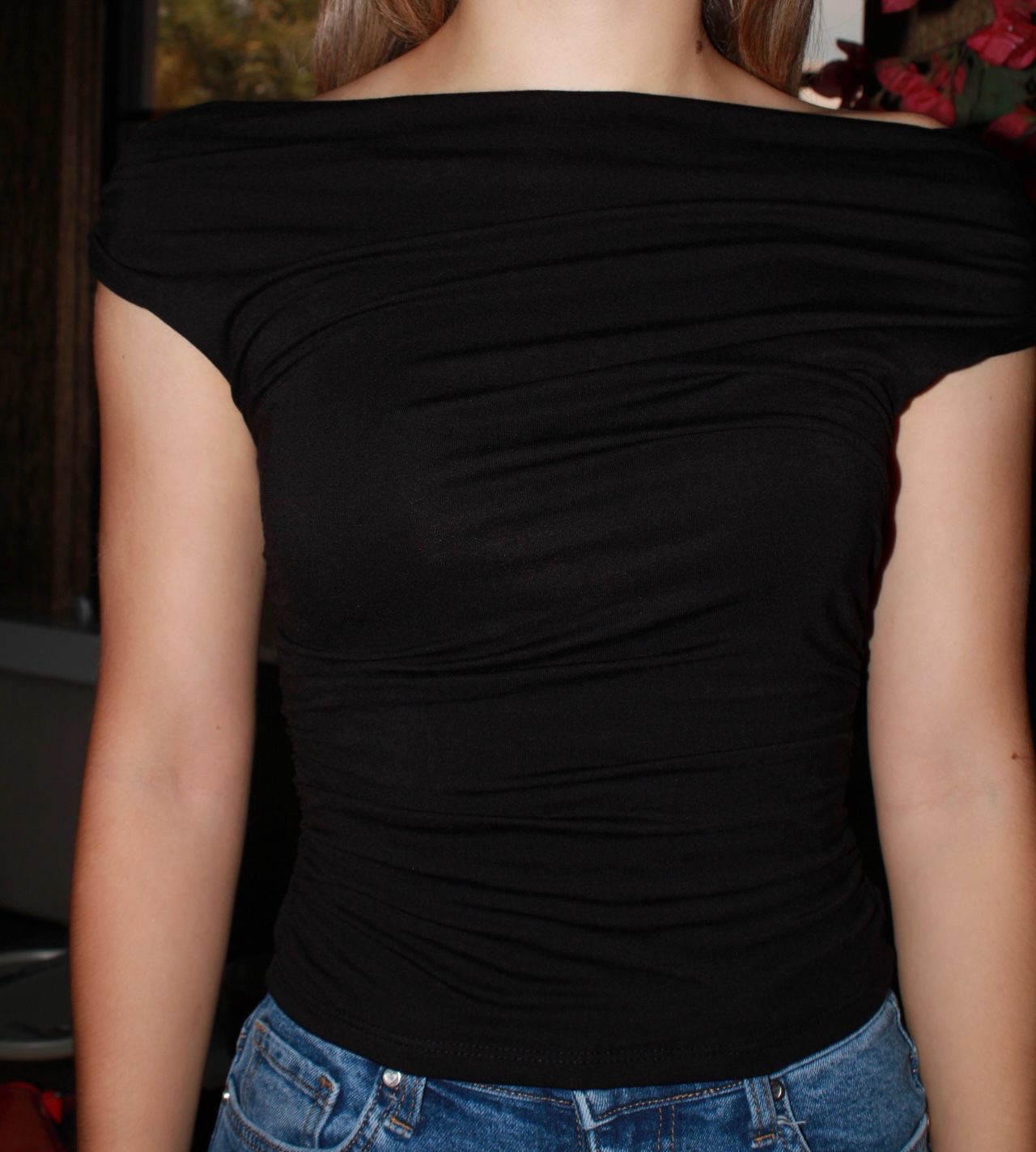 Blusa negra, Off Shoulder ￼#11399