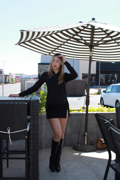 Camisa negra c pinzas #11506