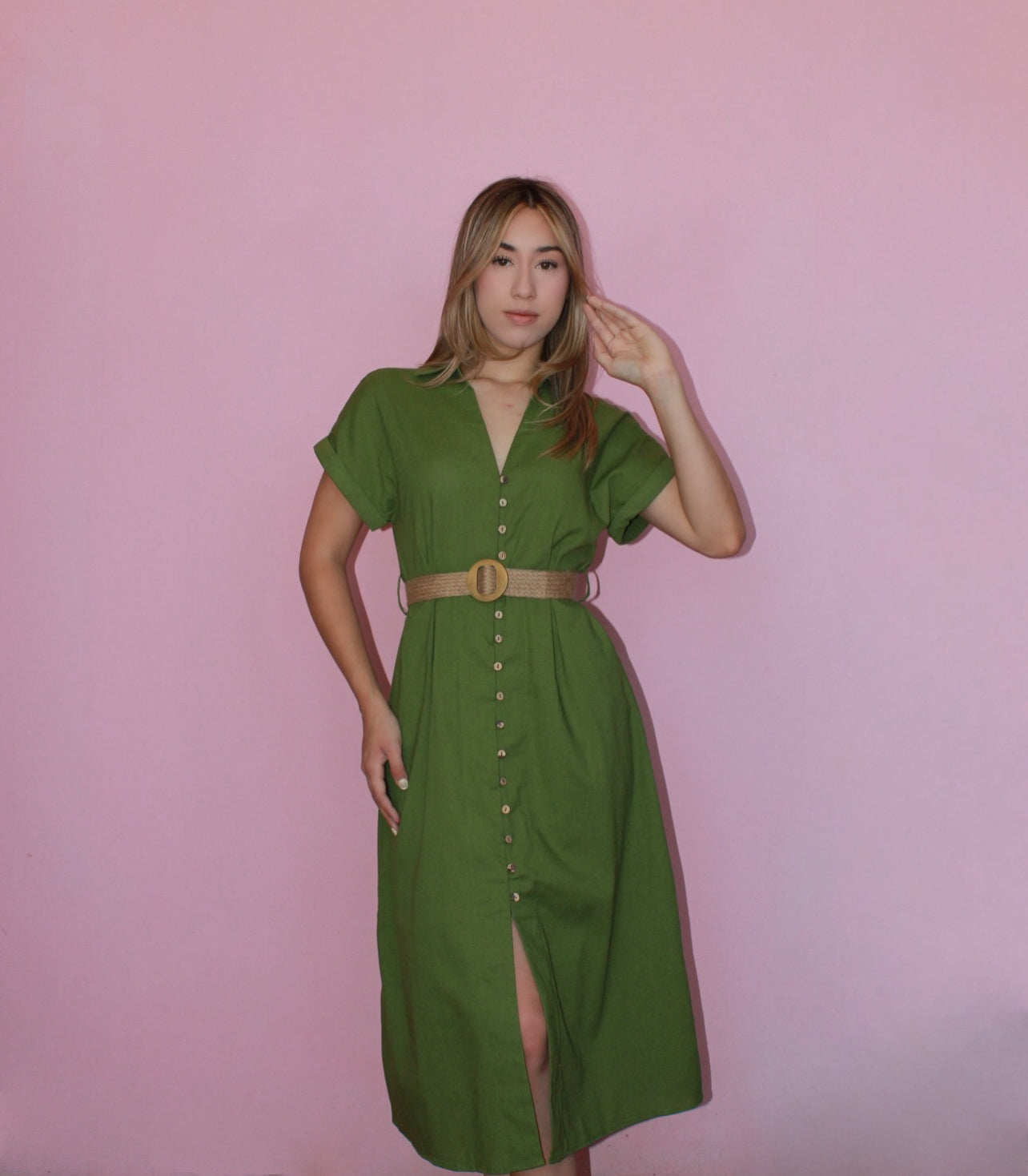 Vestido verde oscuro #11360