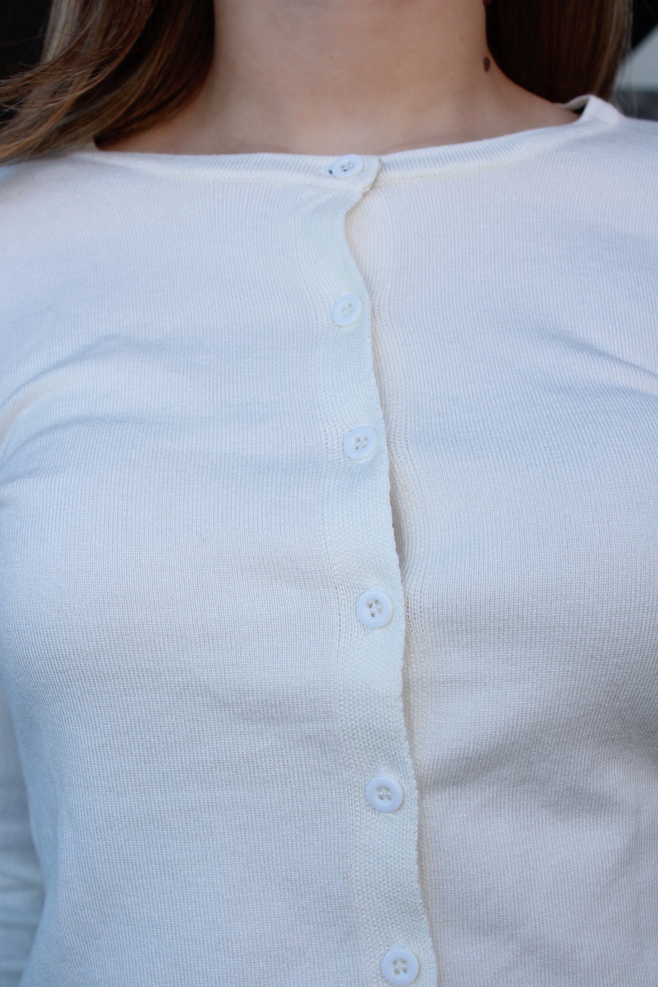 Suéter de botones blanco #11683