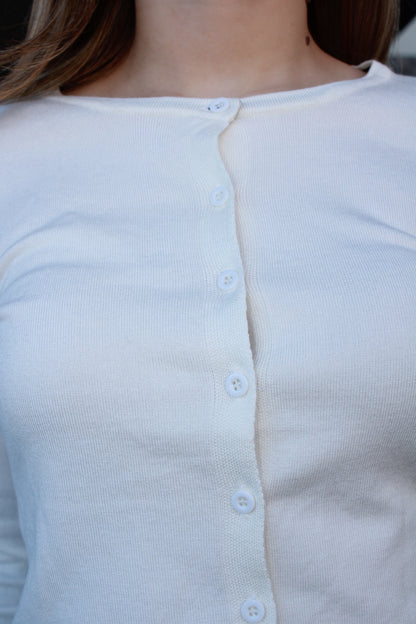 Suéter de botones blanco #11683