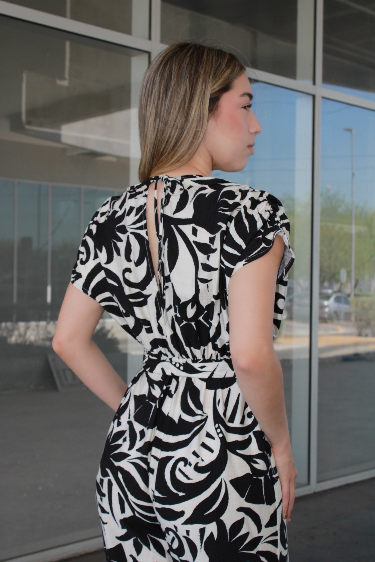 Jumpsuit manta blanco c negro #11101