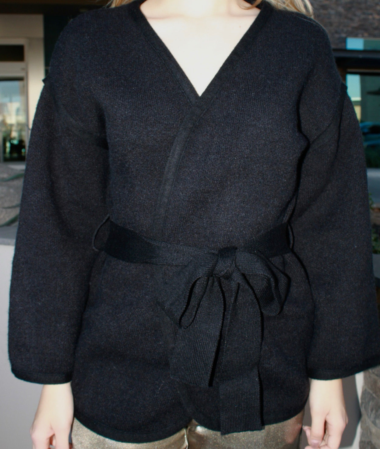 Blusa cardigan negra #11659