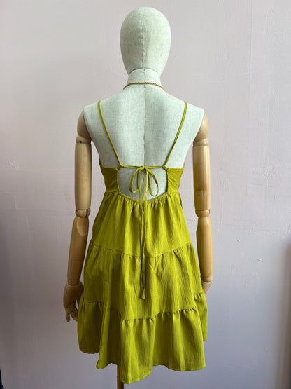 Vestido verde olivo, tipo a #11928￼