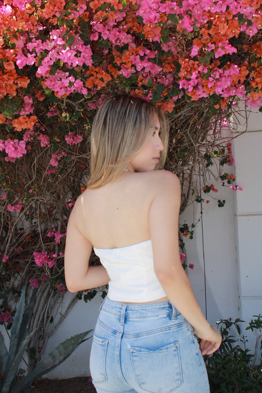 Chaleco blanco halter botones #11166