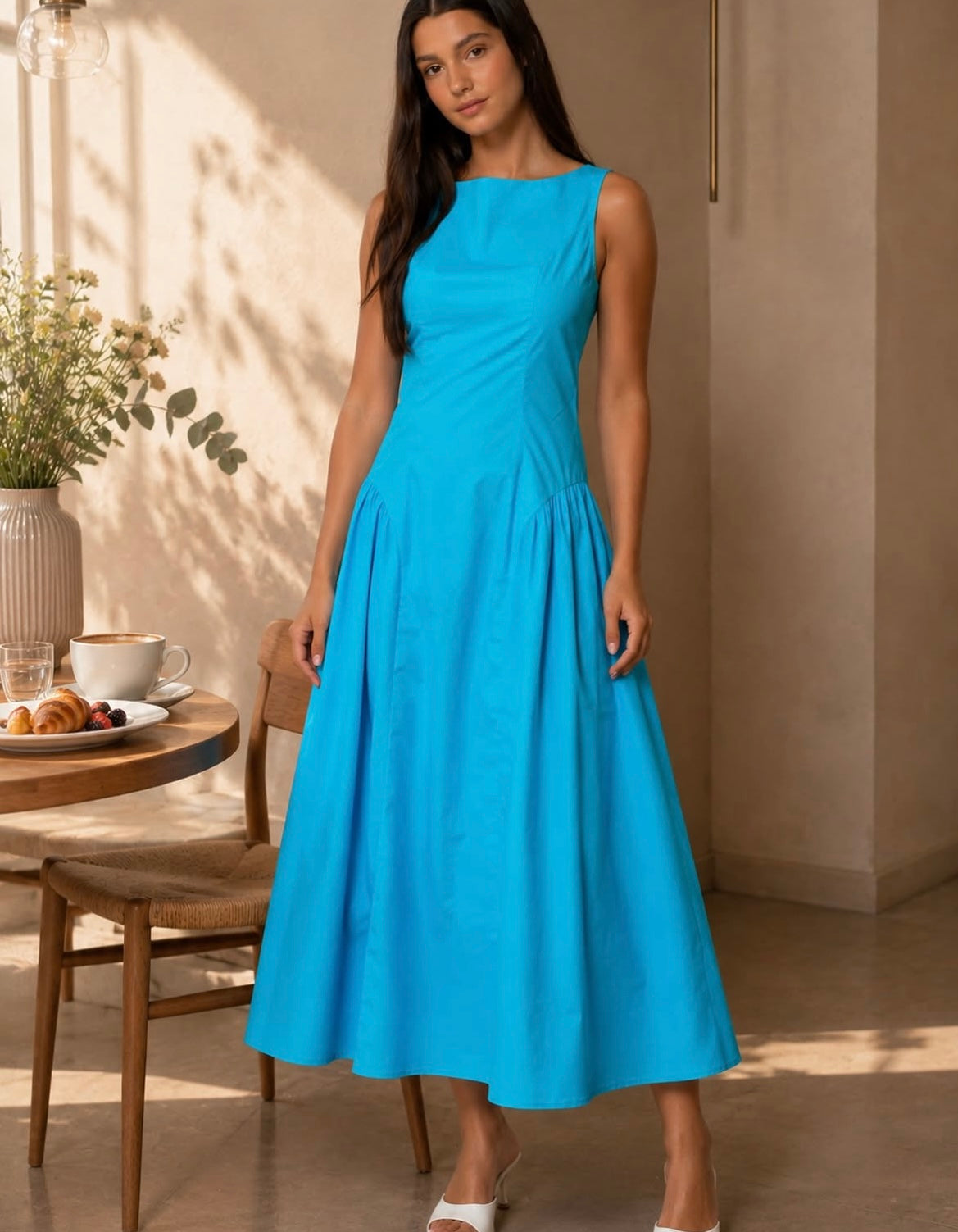Vestido azul midi #11959
