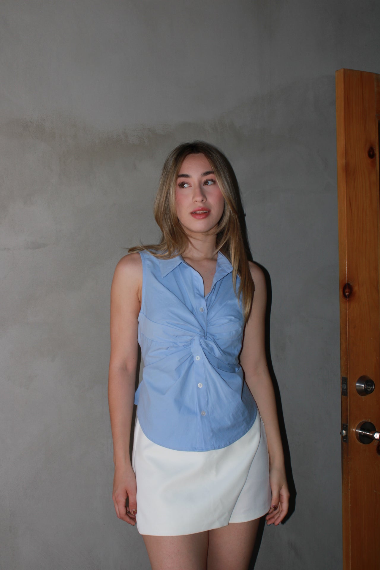 Camisa sin manga con nudo #11053