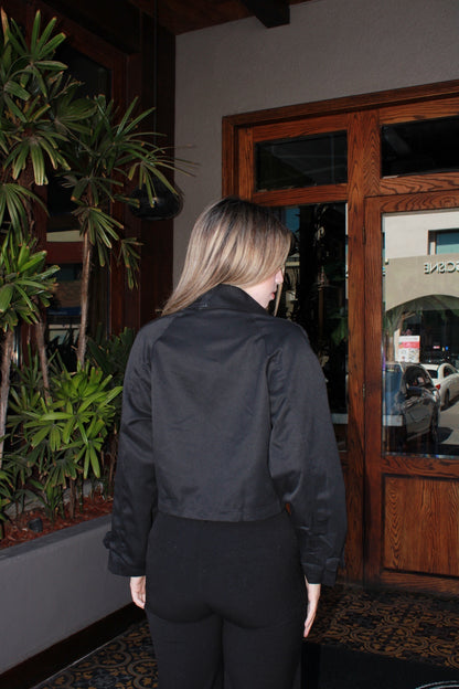 Gabardina corta negra #11569