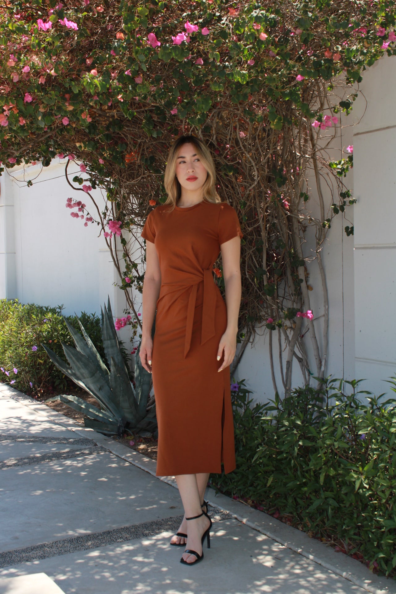 Vestido, café, Midi #11216