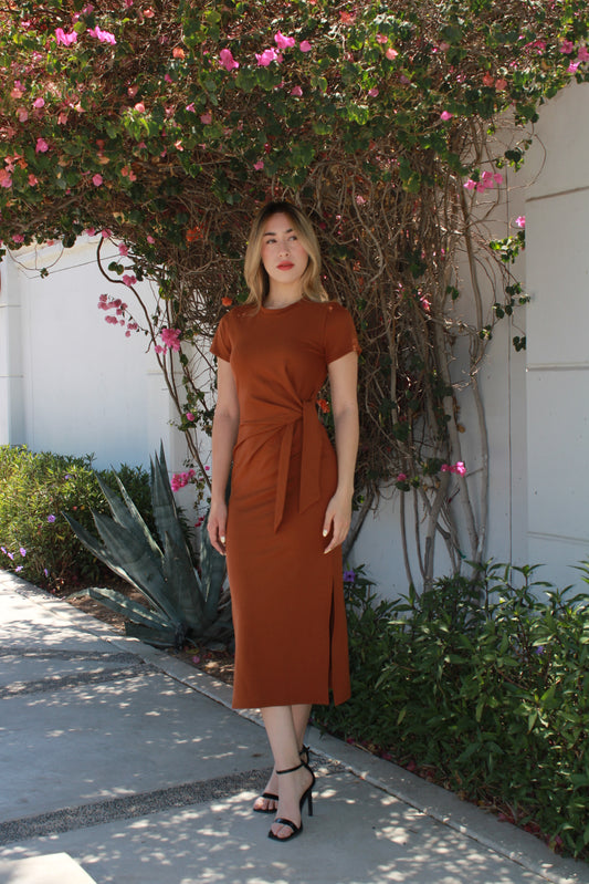 Vestido, café, Midi #11216