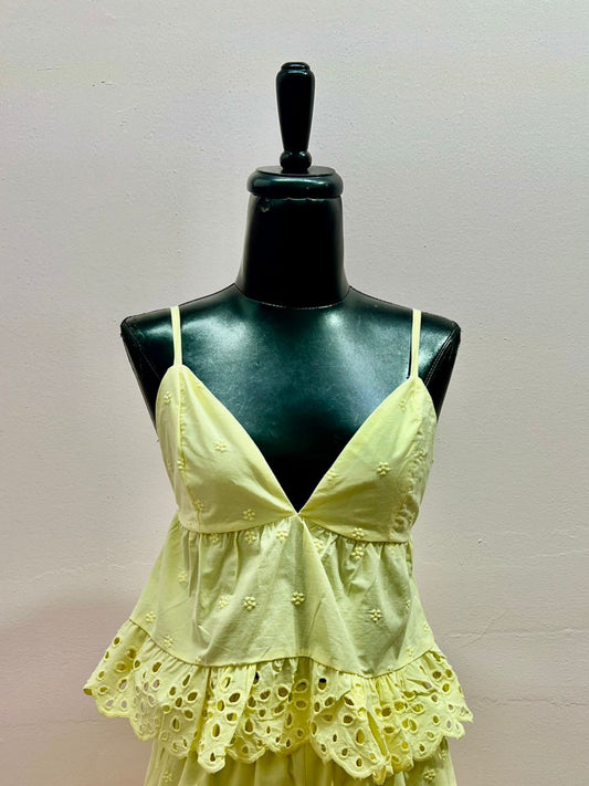 Blusa  amarillo, bordado #11913￼
