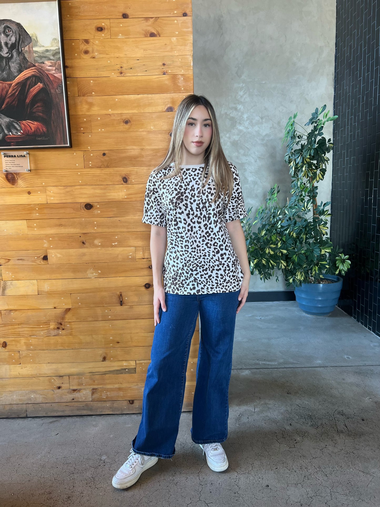Camisa Animal print blanca#11855