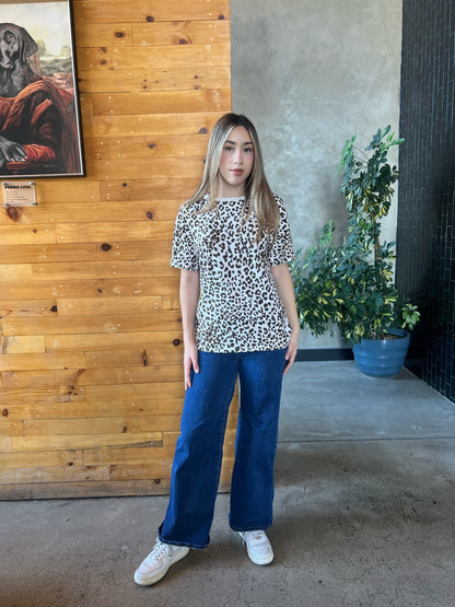 Camisa Animal print blanca#11855