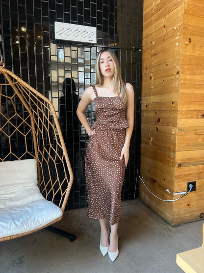 Conjunto por falda y Top café #11851￼