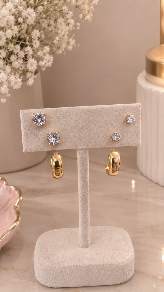 Set aretes dorados #76A
